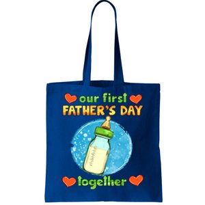 Our First Fathers Day Together Matching Dad Son Gift Tote Bag