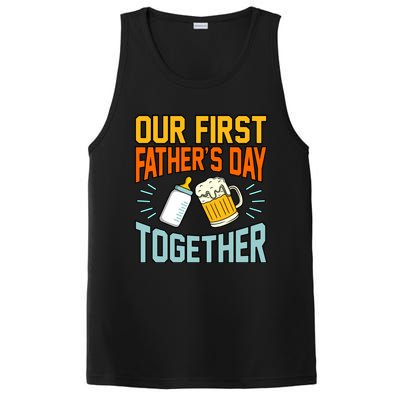 Our First Father’s Day Together Daddy Dad Father Graphic Cool Gift PosiCharge Competitor Tank