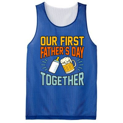 Our First Father’s Day Together Daddy Dad Father Graphic Cool Gift Mesh Reversible Basketball Jersey Tank