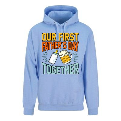 Our First Father’s Day Together Daddy Dad Father Graphic Cool Gift Unisex Surf Hoodie