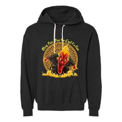 Okay Fine Fine IM Cool Im Fine Hades Garment-Dyed Fleece Hoodie