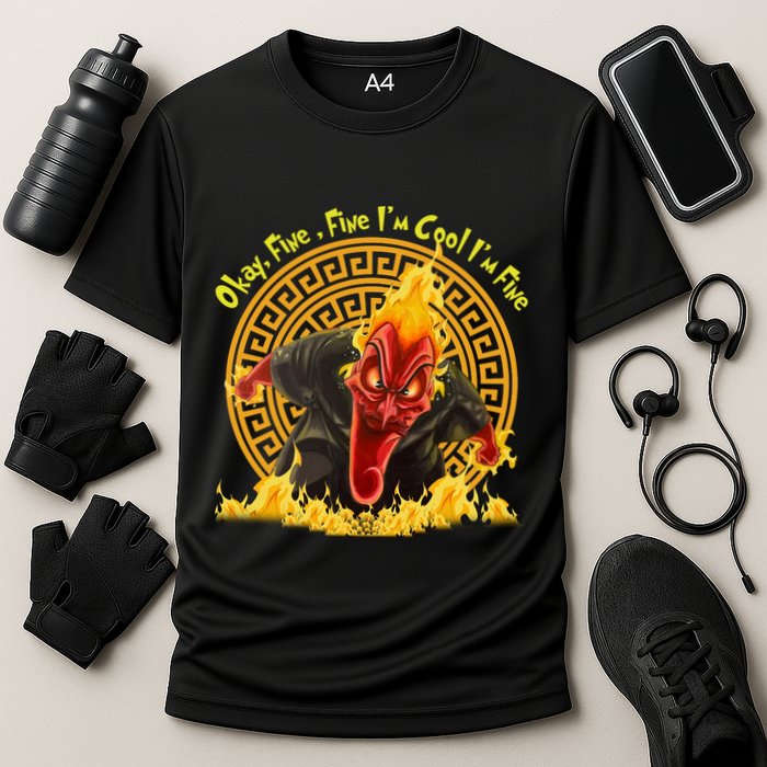 Okay Fine Fine IM Cool Im Fine Hades Cooling Performance Crew T-Shirt