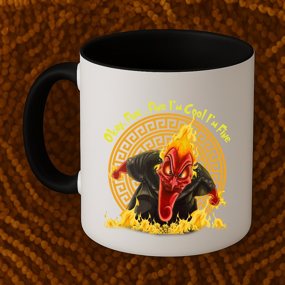 Okay Fine Fine IM Cool Im Fine Hades Mug