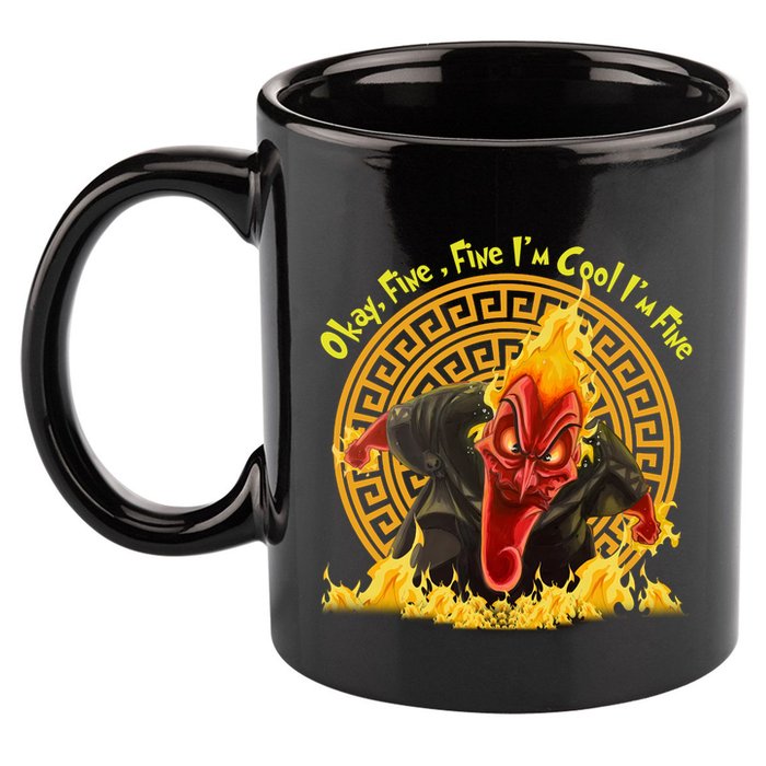 Okay Fine Fine IM Cool Im Fine Hades 11oz C Handle Ceramic Mug