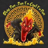 Okay Fine Fine IM Cool Im Fine Hades Trucker Hat