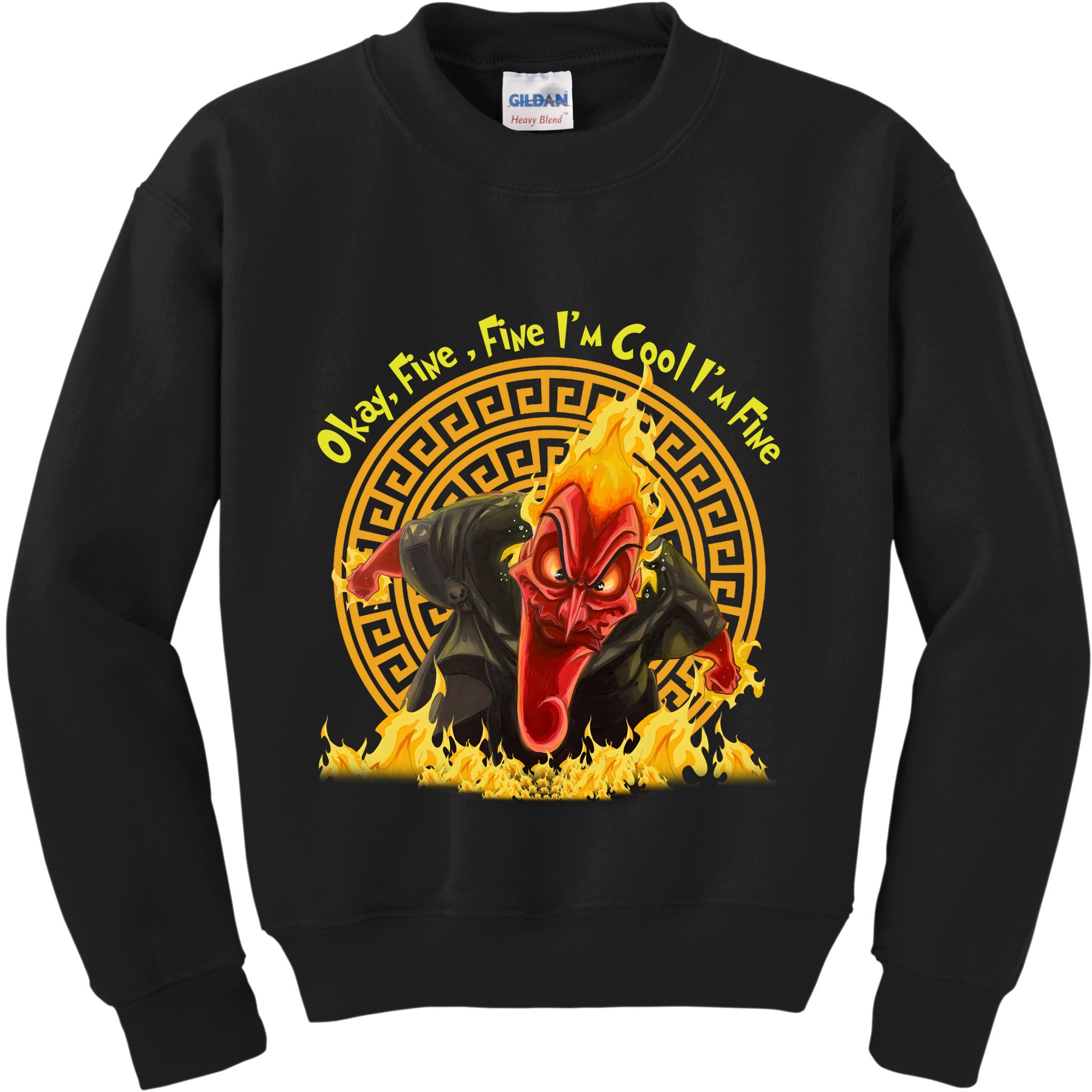 Okay Fine Fine IM Cool Im Fine Hades Kids Sweatshirt