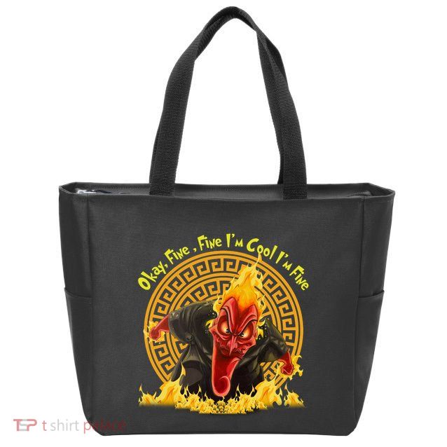 Okay Fine Fine IM Cool Im Fine Hades Zip Tote Bag