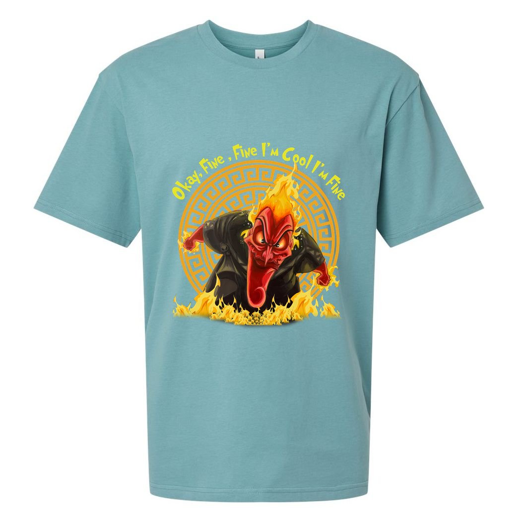 Okay Fine Fine IM Cool Im Fine Hades Sueded Cloud Jersey T-Shirt