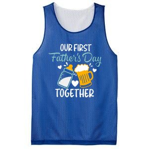 Our First Fathers Day Together Funny Father Day Funny Gift Mesh Reversible Basketball Jersey Tank