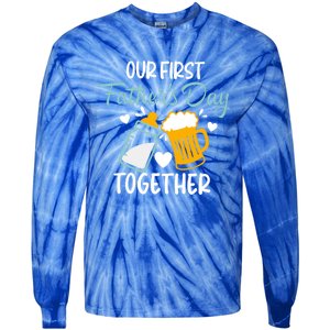 Our First Fathers Day Together Funny Father Day Funny Gift Tie-Dye Long Sleeve Shirt