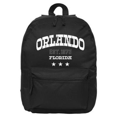 Orlando Florida Fl Athletic Souvenir 16 in Basic Backpack