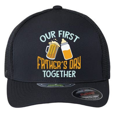 Our First Father's Day Together Dad And Son Daughter Flexfit Unipanel Trucker Cap