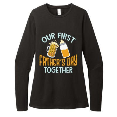 Our First Father's Day Together Dad And Son Daughter Womens CVC Long Sleeve Shirt