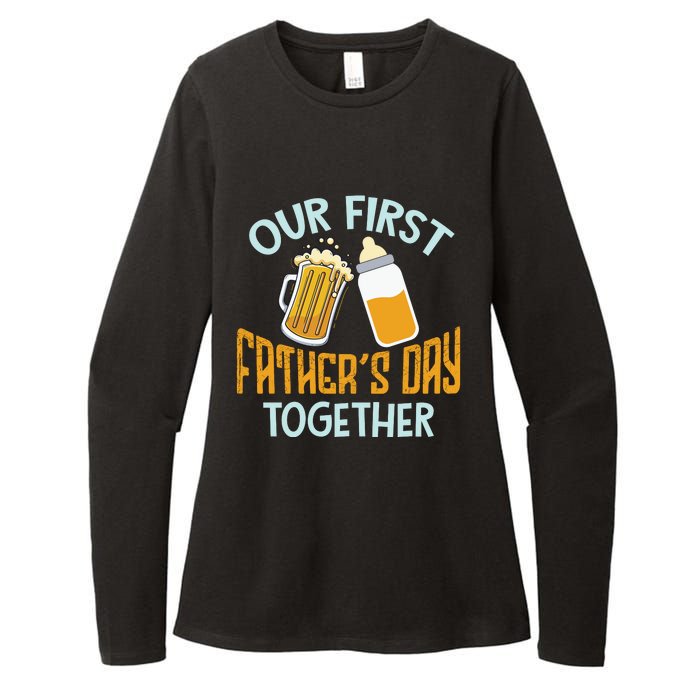 Our First Father's Day Together Dad And Son Daughter Womens CVC Long Sleeve Shirt