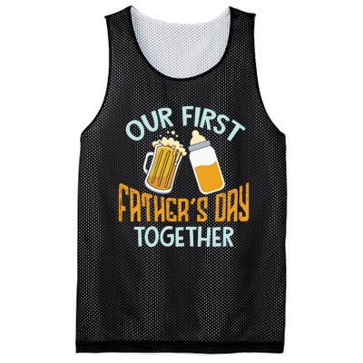 Our First Father's Day Together Dad And Son Daughter Mesh Reversible Basketball Jersey Tank