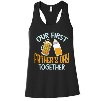 Our First Father's Day Together Dad And Son Daughter Women's Racerback Tank