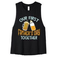 Our First Father's Day Together Dad And Son Daughter Women's Racerback Cropped Tank