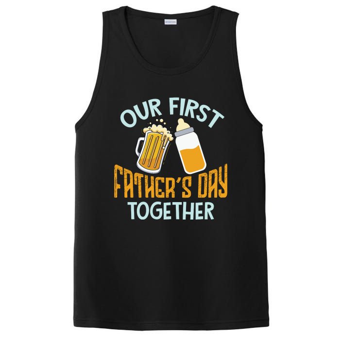 Our First Father's Day Together Dad And Son Daughter PosiCharge Competitor Tank