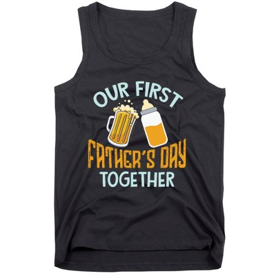 Our First Father's Day Together Dad And Son Daughter Tank Top