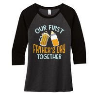 Our First Father's Day Together Dad And Son Daughter Women's Tri-Blend 3/4-Sleeve Raglan Shirt