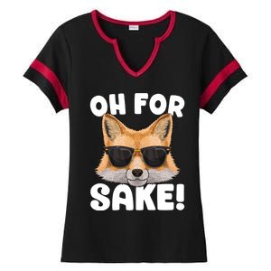 Oh For Fox Sake Funny Cute Fox Pun Dont Care Sarcastic Funny Gift Ladies Halftime Notch Neck Tee