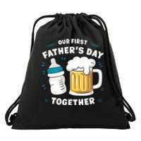 Our First FatherS Day Together Dad & Son Daughter Dad Humor Funny Dad Proud Dad Drawstring Bag