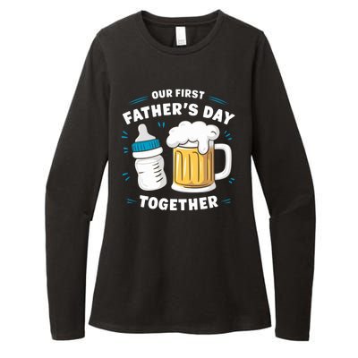 Our First FatherS Day Together Dad & Son Daughter Dad Humor Funny Dad Proud Dad Womens CVC Long Sleeve Shirt