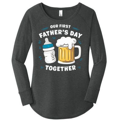 Our First FatherS Day Together Dad & Son Daughter Dad Humor Funny Dad Proud Dad Women's Perfect Tri Tunic Long Sleeve Shirt