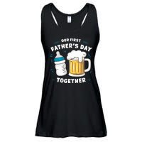 Our First FatherS Day Together Dad & Son Daughter Dad Humor Funny Dad Proud Dad Ladies Essential Flowy Tank