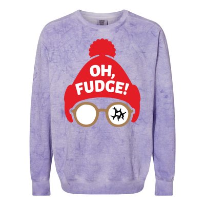 Oh Fudge Funny Christmas Saying Xmas Colorblast Crewneck Sweatshirt