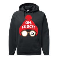 Oh Fudge Funny Christmas Saying Xmas Performance Fleece Hoodie