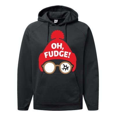 Oh Fudge Funny Christmas Saying Xmas Performance Fleece Hoodie