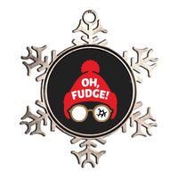 Oh Fudge Funny Christmas Saying Xmas Metallic Star Ornament