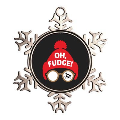 Oh Fudge Funny Christmas Saying Xmas Metallic Star Ornament