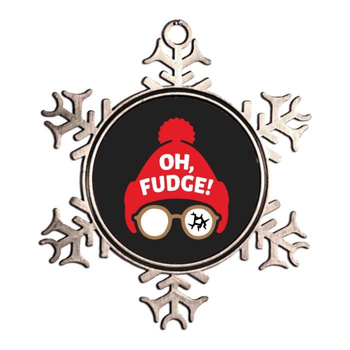 Oh Fudge Funny Christmas Saying Xmas Metallic Star Ornament