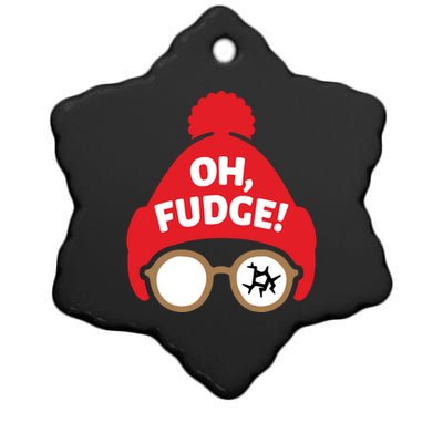 Oh Fudge Funny Christmas Saying Xmas Ceramic Star Ornament