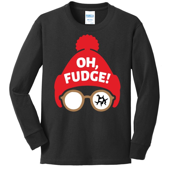 Oh Fudge Funny Christmas Saying Xmas Kids Long Sleeve Shirt