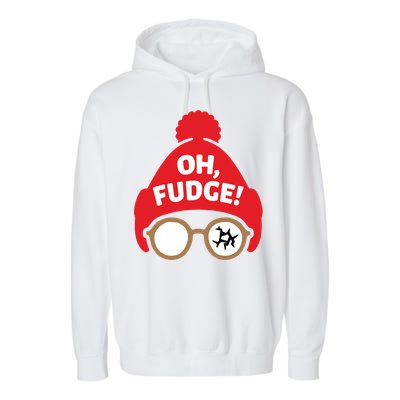 Oh Fudge Funny Christmas Saying Xmas Garment-Dyed Fleece Hoodie