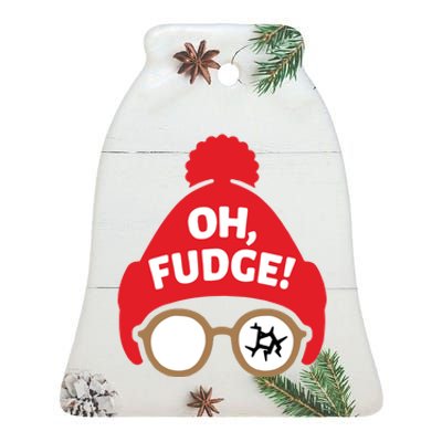 Oh Fudge Funny Christmas Saying Xmas Ceramic Bell Ornament