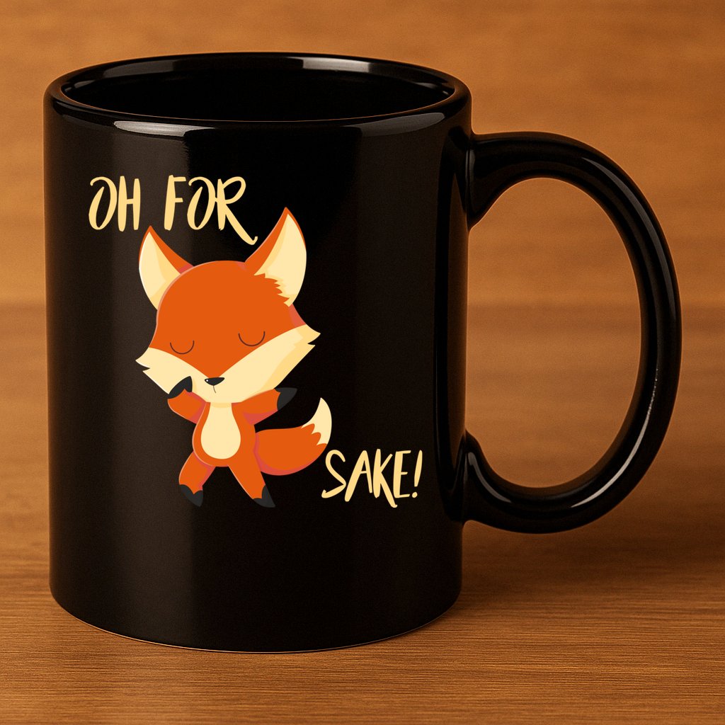 Oh For Fox Sake Funny Fox Pun Lover Gift 11oz C Handle Ceramic Mug