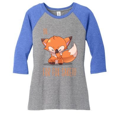 Oh For Fox Sake! Face Palm Fox Gift Women's Tri-Blend 3/4-Sleeve Raglan Shirt