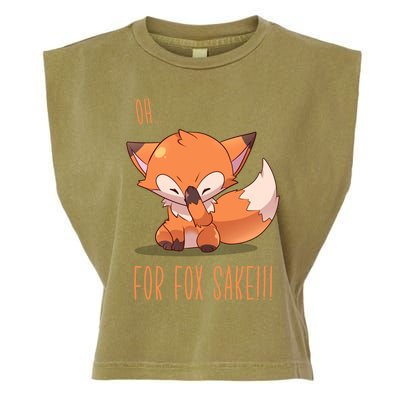 Oh For Fox Sake! Face Palm Fox Gift Garment-Dyed Women's Muscle Tee