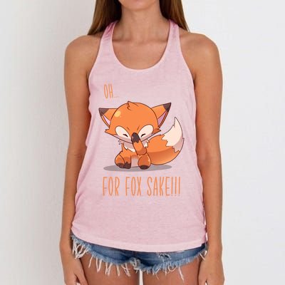 Oh For Fox Sake! Face Palm Fox Gift Women's Knotted Racerback Tank