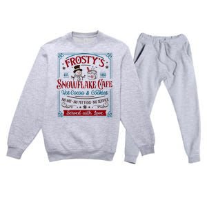 Old Fashioned FrostyS Snowflake Cafe Coffee Lovers Xmas Premium Crewneck Sweatsuit Set