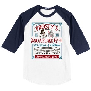 Old Fashioned FrostyS Snowflake Cafe Coffee Lovers Xmas Baseball Sleeve Shirt