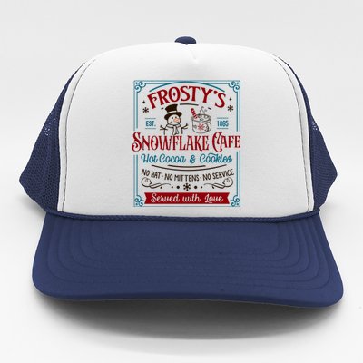 Old Fashioned FrostyS Snowflake Cafe Coffee Lovers Xmas Trucker Hat