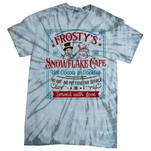 Old Fashioned FrostyS Snowflake Cafe Coffee Lovers Xmas Tie-Dye T-Shirt