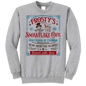 Old Fashioned FrostyS Snowflake Cafe Coffee Lovers Xmas Tall Sweatshirt