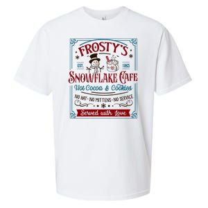 Old Fashioned FrostyS Snowflake Cafe Coffee Lovers Xmas Sueded Cloud Jersey T-Shirt