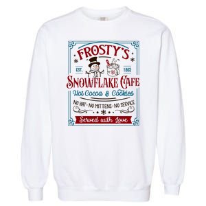 Old Fashioned FrostyS Snowflake Cafe Coffee Lovers Xmas Garment-Dyed Sweatshirt